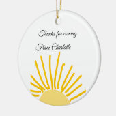 来てくれてありがとう、名前を追加 テキスト メッセージ 太陽 セラミックオーナメント (左)