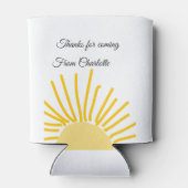 来てくれてありがとう、名前を追加 テキスト メッセージ 太陽 缶クーラー (裏面)