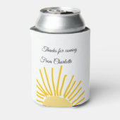 来てくれてありがとう、名前を追加 テキスト メッセージ 太陽 缶クーラー (缶裏面)