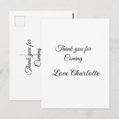 来てくれてありがとう（名前）からのテキストメッセージ ポストカード (正面/裏面)