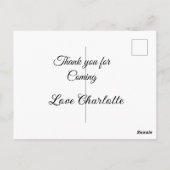 来てくれてありがとう（名前）からのテキストメッセージ ポストカード (裏面)