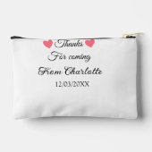 来てくれてありがとう + 名前 テキストメッセージ アクセサリーポーチ (裏面)