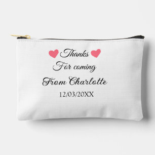 来てくれてありがとう + 名前 テキストメッセージ アクセサリーポーチ