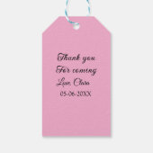 来てくれてありがとう + 名前 テキストメッセージ ギフトタグ (裏面)