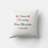 来てくれてありがとう + 名前 テキストメッセージ クッション (裏面)