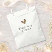 来てくれてありがとう - 名前 - テキストメッセージ - ゴールドハート フェイバーバッグ (クリップ留めされた状態)