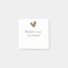 来てくれてありがとう - 名前 - テキストメッセージ - ゴールドハート ポストイット