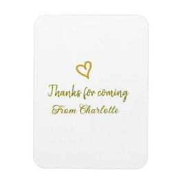 来てくれてありがとう - 名前 - テキストメッセージ - ゴールドハート マグネット