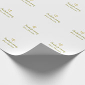 来てくれてありがとう - 名前 - テキストメッセージ - ゴールドハート ラッピングペーパー (角)