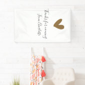 来てくれてありがとう - 名前 - テキストメッセージ - ゴールドハート 横断幕 (インサイチュ)