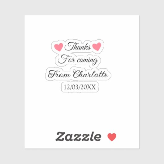 来てくれてありがとう + 名前 テキストメッセージ シール (シート)