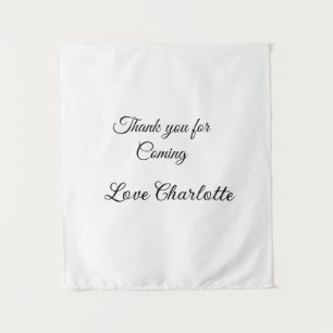 来てくれてありがとう + 名前 + テキストメッセージ タペストリー