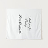 来てくれてありがとう + 名前 テキストメッセージ タペストリー (正面(横))