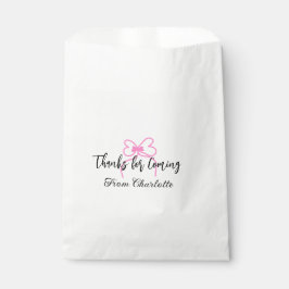 来てくれてありがとう（名前）テキストメッセージ ピンクの蝶ネクタイ フェイバーバッグ