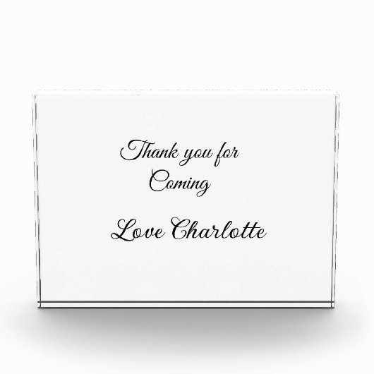 来てくれてありがとう + 名前 テキストメッセージ フォトブロック (正面)