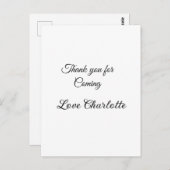 来てくれてありがとう + 名前 + テキストメッセージ ポストカード (正面/裏面)