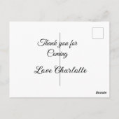 来てくれてありがとう + 名前 + テキストメッセージ ポストカード (裏面)