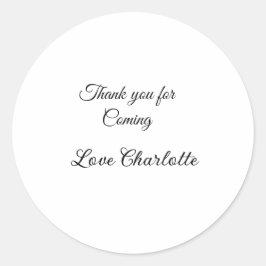 来てくれてありがとう + 名前 テキストメッセージ ラウンドシール