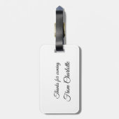 来てくれてありがとう + 名前 テキストメッセージ ラゲッジタグ (裏面縦)