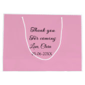 来てくれてありがとう + 名前 テキストメッセージ ラージペーパーバッグ (裏面)