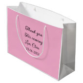 来てくれてありがとう + 名前 テキストメッセージ ラージペーパーバッグ (裏面アングル)