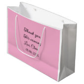 来てくれてありがとう + 名前 テキストメッセージ ラージペーパーバッグ (正面アングル)