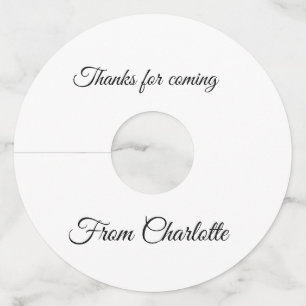 来てくれてありがとう + 名前 テキストメッセージ ワイングラスタグ