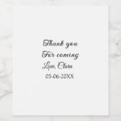 来てくれてありがとう + 名前 テキストメッセージ ワインラベル (シングルラベル)