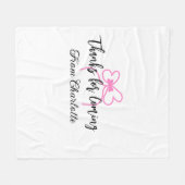 来てくれてありがとう 名前 テキスト メッセージ ピンクの蝶ネクタイ f フリースブランケット (正面(横))