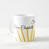 来てくれてありがとう 名前 テキスト メッセージ 太陽 コーヒーマグカップ (正面左)