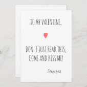 来とおもしろいキス私ボーイフレンド夫バレンタイン シーズンカード (正面/裏面)