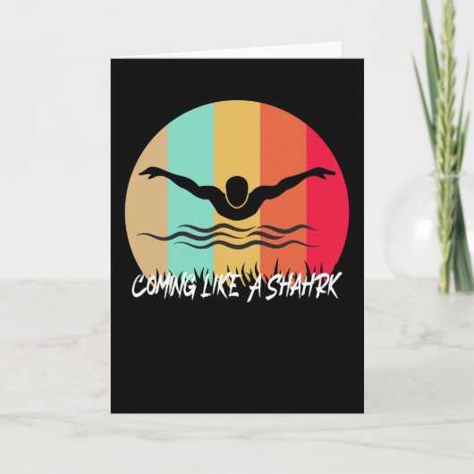 来のサメのように – 高速泳ぐ人 カード (正面)