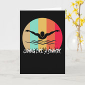来のサメのように – 高速泳ぐ人 カード (黄色い花)