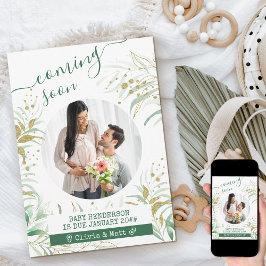 来の写妊婦の真エレガント葉 案内状