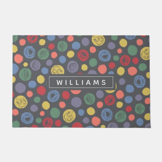 来の水玉模様パターン ドアマット (正面)