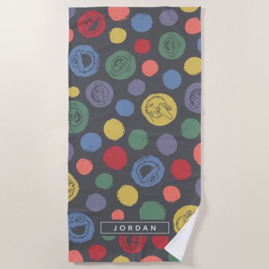 来の水玉模様パターン ビーチタオル (正面)