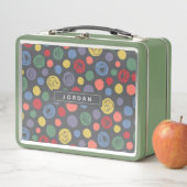 来の水玉模様パターン メタルランチボックス (インサイチュ)