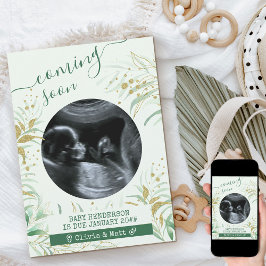 来の超音波写真エレガントの葉 案内状