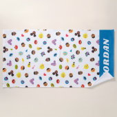 来の顔パターン |名前の追加 ビーチタオル (正面)