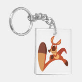 「来の!!」 かわいい漫画カンガルーのアクリルキーチェーン キーホルダー (正面左)