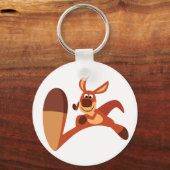 「来の!!」 かわいい漫画カンガルーのキーチェーン キーホルダー (正面)