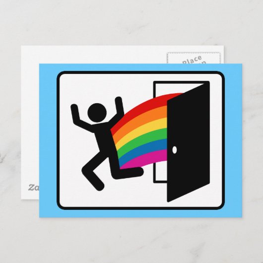 来のOut Exitサイン ポストカード (正面/裏面)