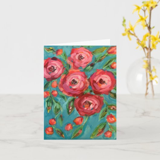 来のUpバラ カード (黄色い花)