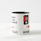 来は、刻印された公証人アーカンソー ツートーンマグカップ (中央)