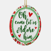 来られたキリスト教のペイズリーはOh私達を崇拝します彼をキリスト可能にしました セラミックオーナメント (右)