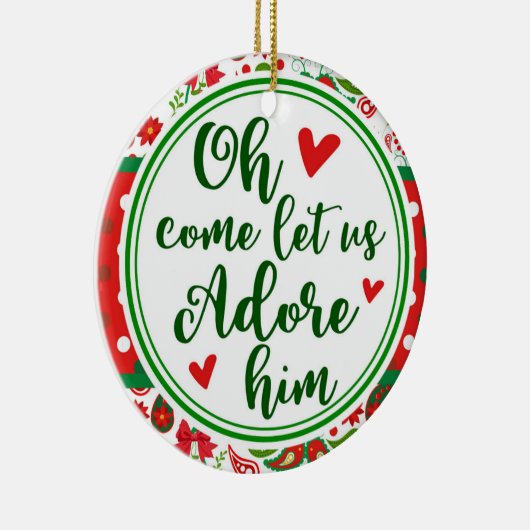 来られたキリスト教のペイズリーはOh私達を崇拝します彼をキリスト可能にしました セラミックオーナメント (右)