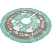 来られた天使はOh私達を崇拝します彼を木のスカート可能にしました ブラッシュドポリエステルツリースカート (アングル)