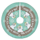 来られた天使はOh私達を崇拝します彼を木のスカート可能にしました ブラッシュドポリエステルツリースカート (正面)