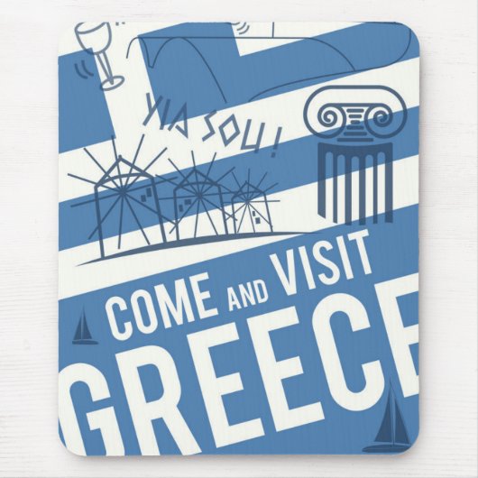 来られた訪問ギリシャ マウスパッド (正面)