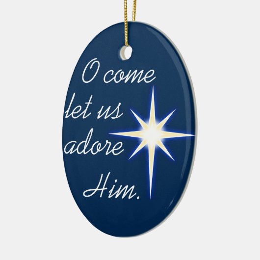 来られたOは私達がクリスマスの歌のオーナメント彼を崇拝することを可能にしました セラミックオーナメント (左)